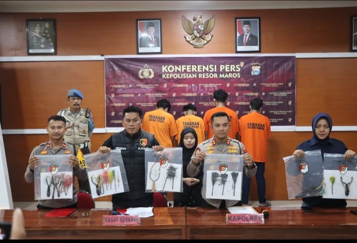 Polres Maros Tangkap Kawanan Pelaku Pembusuran Viral Di Media Sosial