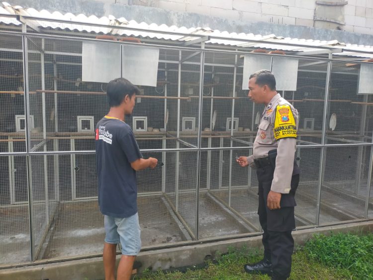 Sambangi Peternak Burung Berkicau,Bhabinkamtibmas Pagerwojo Dukung Kemandirian Ekonomi Warga