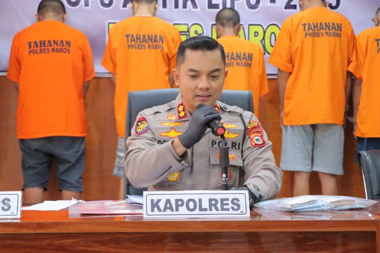 Polres Maros Menggelar Konferesi Pers Terkait Pemberantasan Peredaran Kasus Penyalahgunaan Narkotika Wilayah Kab.Maros Sulsel