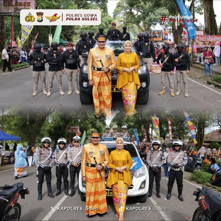 Kapolres Gowa Bersama Ketua Bhayangkari Hadiri Pembukaan Karnaval Beautiful Malino 2025