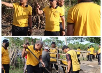 Polres Maros Laksanakan Kerja Bakti Persiapkan Panen Raya Jagung Serentak Kuartal III di Bantimurung