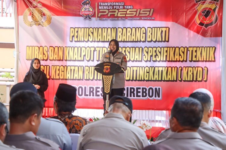 Polresta Cirebon Musnahkan Miras Berbagai Merek dan Knalpot Tidak Sesuai Spesifikasi Teknis